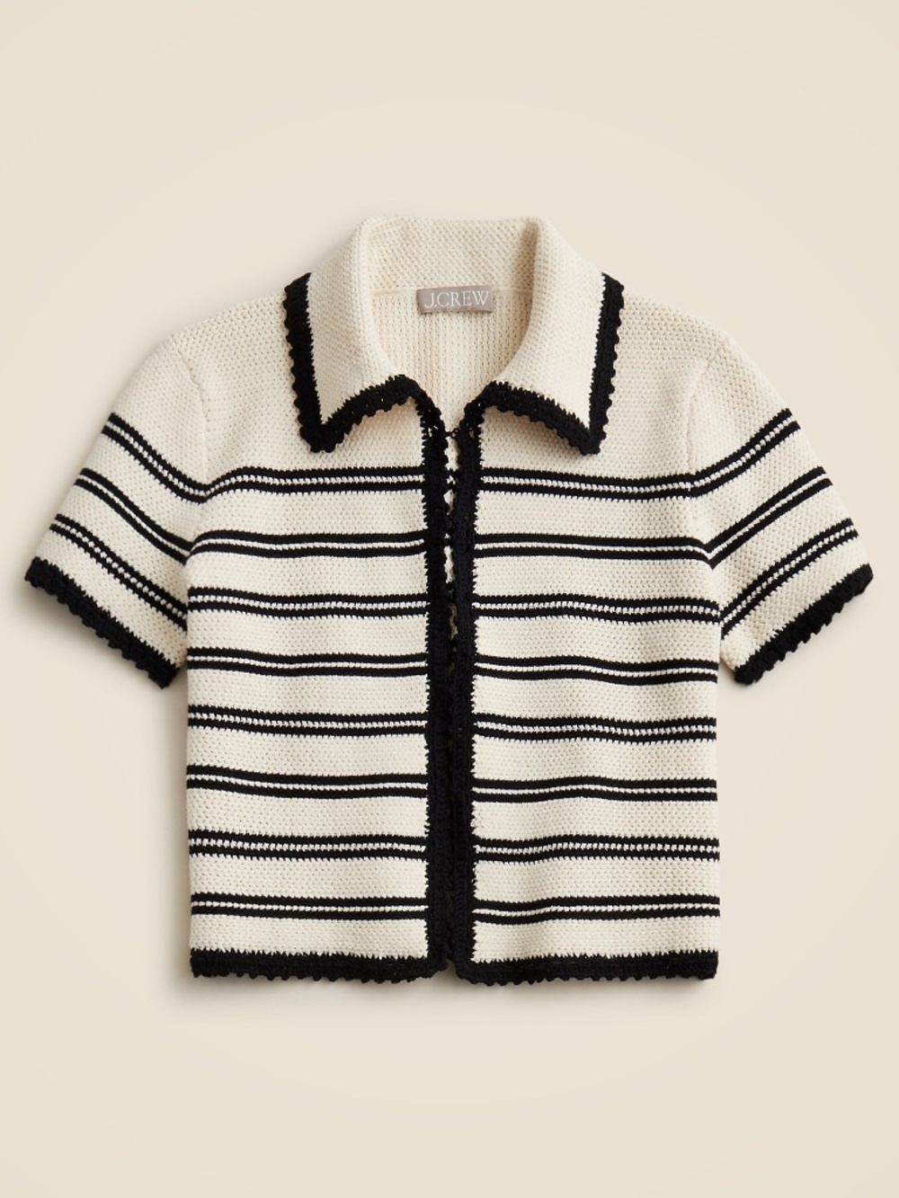 J Crew Crochet Short-sleeve Cardigan In Stripe - Size L, NEVER WORN